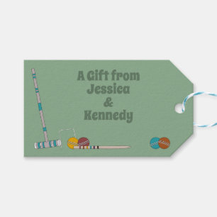 Croquet Set Lawn Games Jade Green Personalisiert Geschenkanhänger
