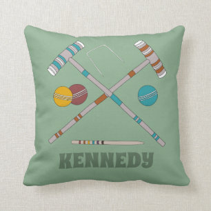 Croquet Set Lawn Games Jade Green Personalisiert Kissen