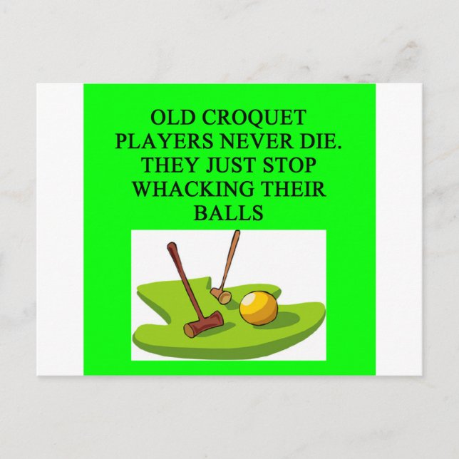 CROQUET-Spielerwitz Postkarte (Vorderseite)