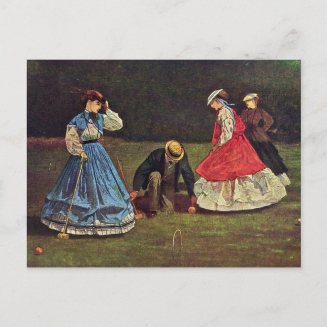 Croquet von Homer Winslow (beste Qualität) Postkarte (Vorderseite)