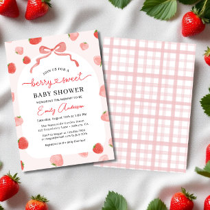 Croquette Berry Sweet Bow Strawberry Babydusche Einladung