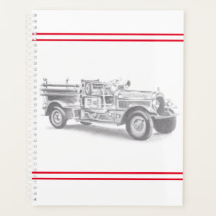 croquis au crayon de vieux camion de pompiers dess