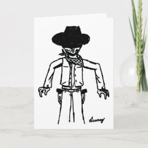 Croquis Cowboy "Howdy Pardner" Carte de voeux