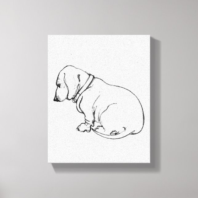 croquis dachshund sur toile étirée (Recto)