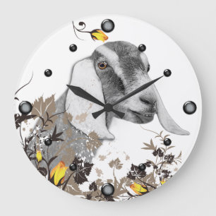 Croquis de chèvre nubienne Horloge florale