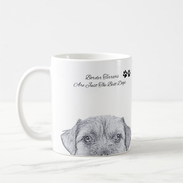 Croquis de chien de Terrier de frontière, tasse de (Gauche)