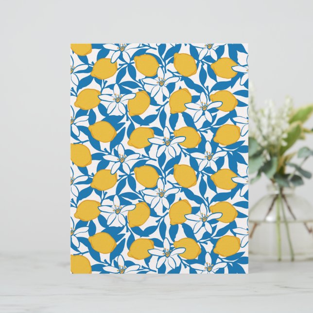 Croquis de citron floral - Feuilles de papier (Debout devant)