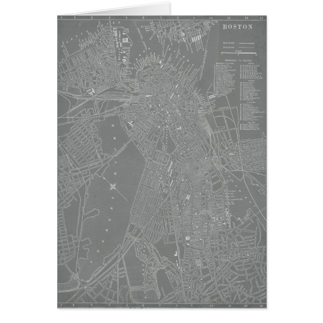 Croquis de la carte de Boston City (Devant)