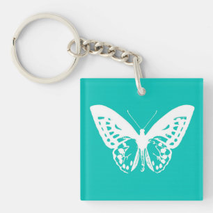 Croquis de papillon, bleu turquoise et blanc