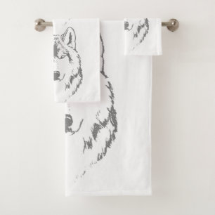 Croquis De Tête De Tête De Loup Grise Et Blanc