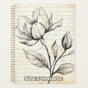 Croquis floral rustique avec calligraphie - âge (4