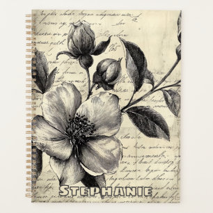 Croquis floral rustique avec calligraphie - âge (8