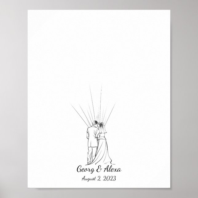 Croquis Livre d'or pour les couples Mariages (Devant)