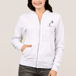 Croquis noir et blanc de fleur sur sweat à capuche