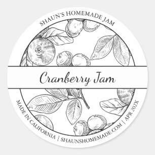 Croquis noir et blanc étiquette de confiture de ca