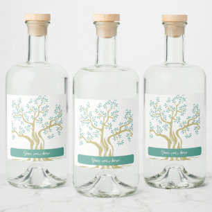 Croquis Olive Tree Étiquette de bouteille Liquor p