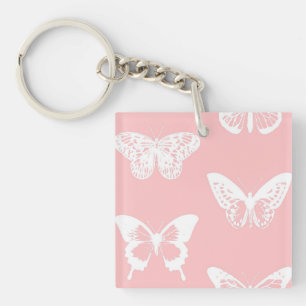 Croquis papillon, rose coquille et blanc