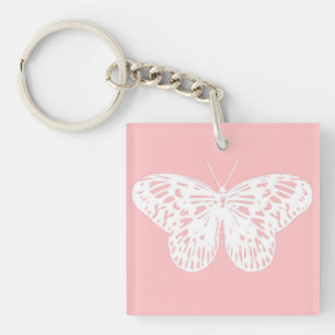 Croquis papillon, rose coquille et blanc