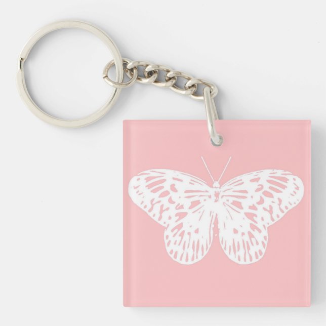 Croquis papillon, rose coquille et blanc (Devant)