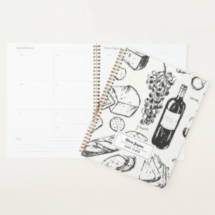 Croquis vin et fromage personnalisé mensuel 2027