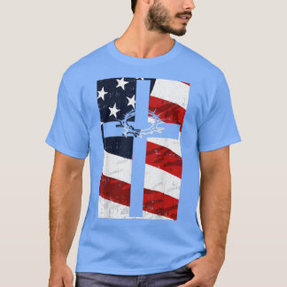 Cross American Flag Thorn Gott Jesus Faith Christi T-Shirt