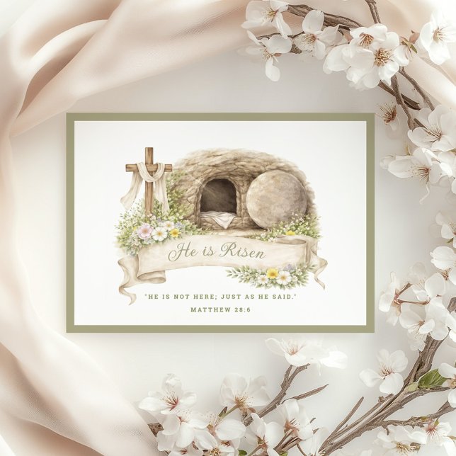 Cross and Tomb | Resurrection Day Card Einladung (Von Creator hochgeladen)