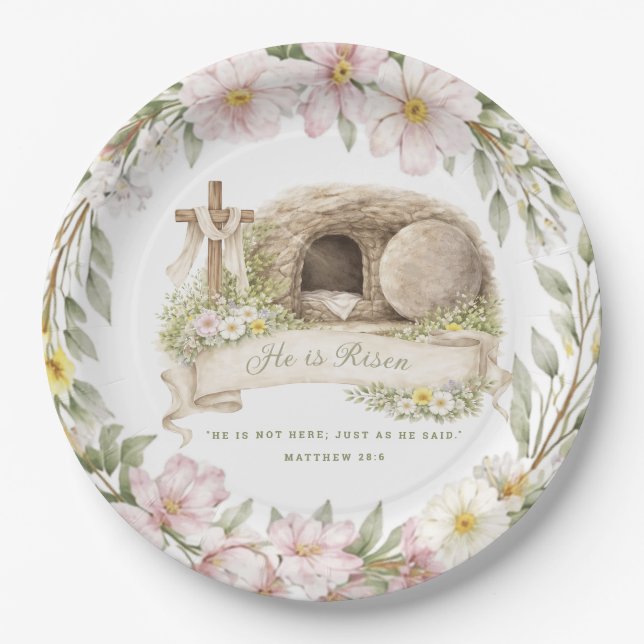 Cross and Tomb | Resurrection Day  Pappteller (Vorderseite)