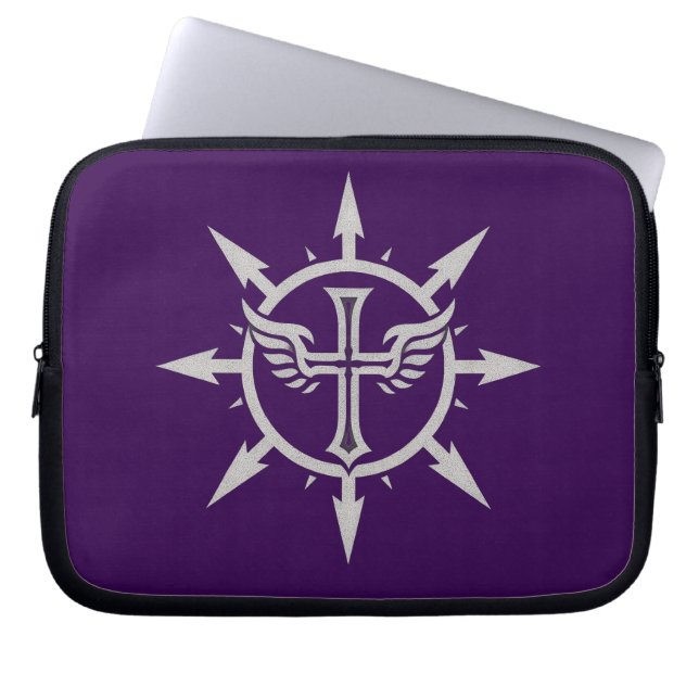 "Cross and Wings Emblem" Electronics Bag Laptopschutzhülle (Vorderseite)