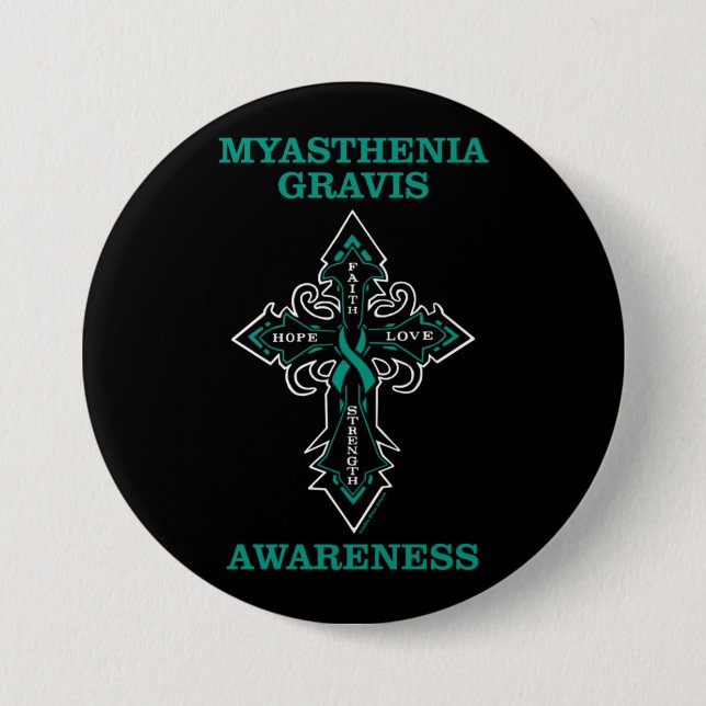 Cross/Awareness.. Myasthenia Gravis Button (Vorderseite)