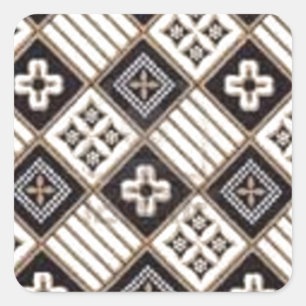 Cross Batik Quadratischer Aufkleber