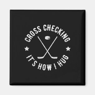 Cross Checking So Umarme Ich Lustige Eishockey Magnet