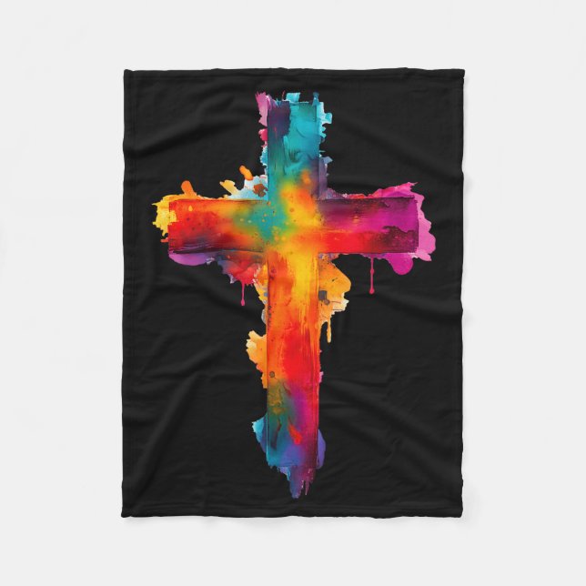 Cross Christian Religious Believe Blessed Faith Gr Fleecedecke (Vorderseite)