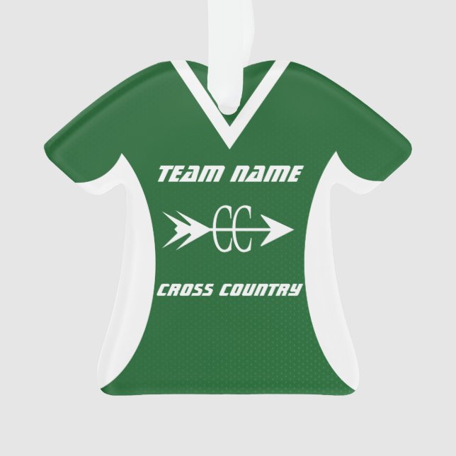 Cross Country Green Sports Jersey Foto Ornament (Vorderseite)