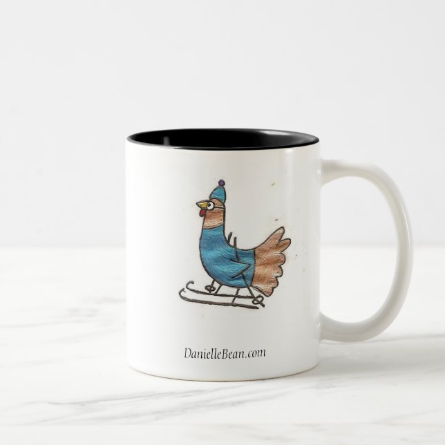 Cross Country-Huhn Zweifarbige Tasse (Rechts)