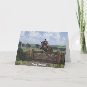 Cross Country - Jumping Horse carte d'anniversaire