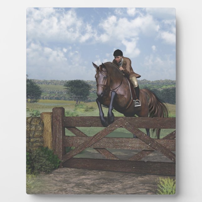 Cross Country - Jumping Horse Plaque (Devant)