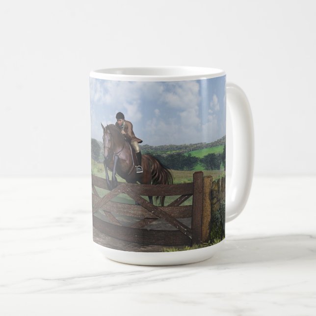 Cross Country - Jumping Horse Tasse (VorderseiteRechts)