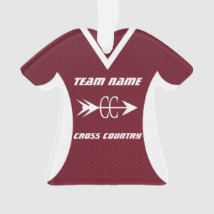 Cross Country Maroon Sports Jersey Foto Ornament
