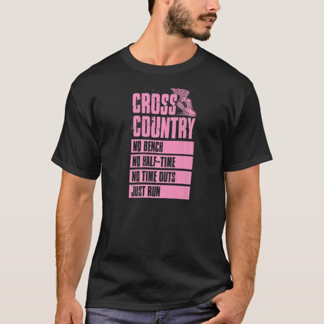Cross Country No Bench keine halbe Zeit keine Time T-Shirt (Vorderseite)