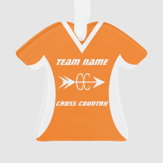 Cross Country Orange Sports Jersey Foto Ornament (Vorderseite)