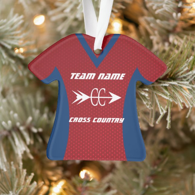 Cross Country Red Sports Jersey Ornament (Baum)