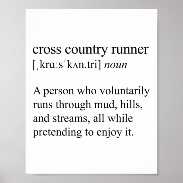 Cross Country Runner Definition, Xc Running  Poster (Vorne)