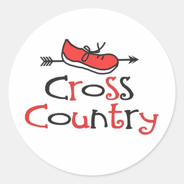 Cross Country Runner © Niedlich Shootsymbolkleber Runder Aufkleber (Vorderseite)