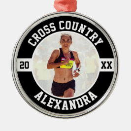 Cross Country Runner Running XC Sports Team Custom Ornament Aus Metall