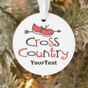 Cross Country Runner Shoe © Custom front/back Ornament