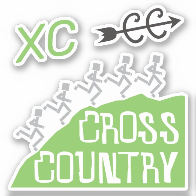 Cross Country Runners on Hill © Stickers (Devant)
