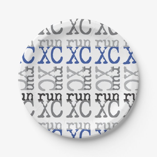 Cross Country Running - Blau - XC Run Pappteller (Vorderseite)