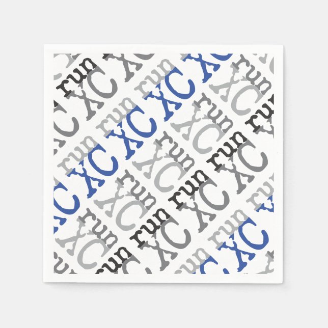 Cross Country Running - Blau - XC Run Serviette (Vorderseite)