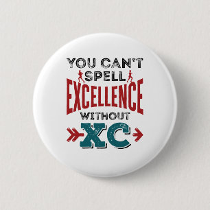 Cross Country Running Funny Excellence XC Button