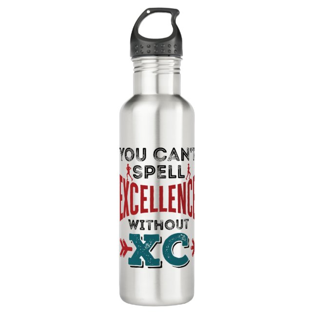 Cross Country Running Funny Excellence XC Edelstahlflasche (Vorderseite)